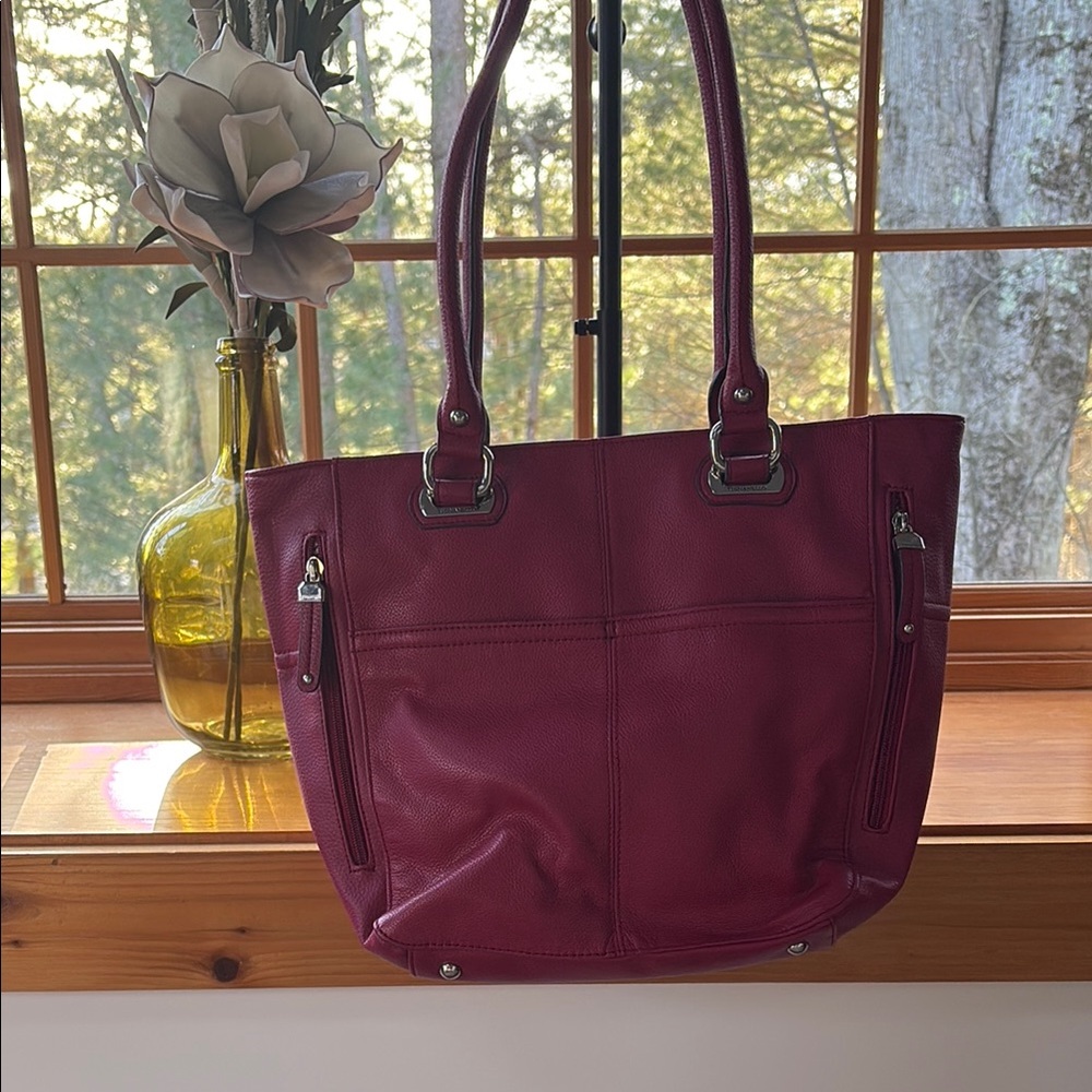Tignanello Pink Tote with Structured Design